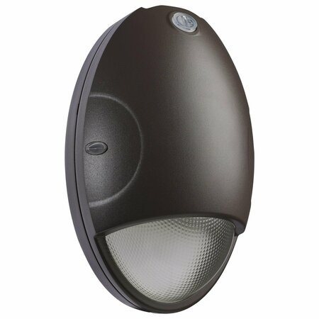 NUVO Oval Small Emergency Wall Pack, LED, CCT Selectable, Photocell, Bronze Finish 65/880